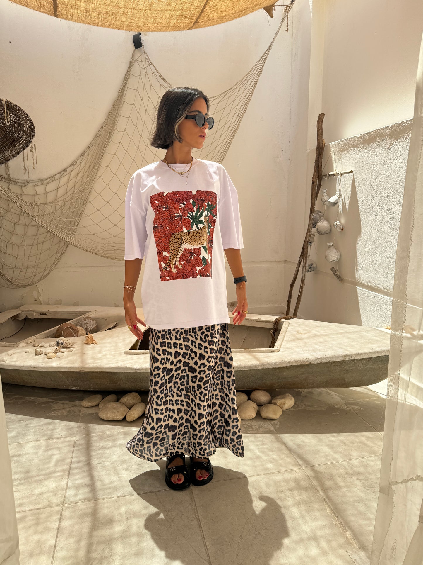 Oversized leopard tshirt