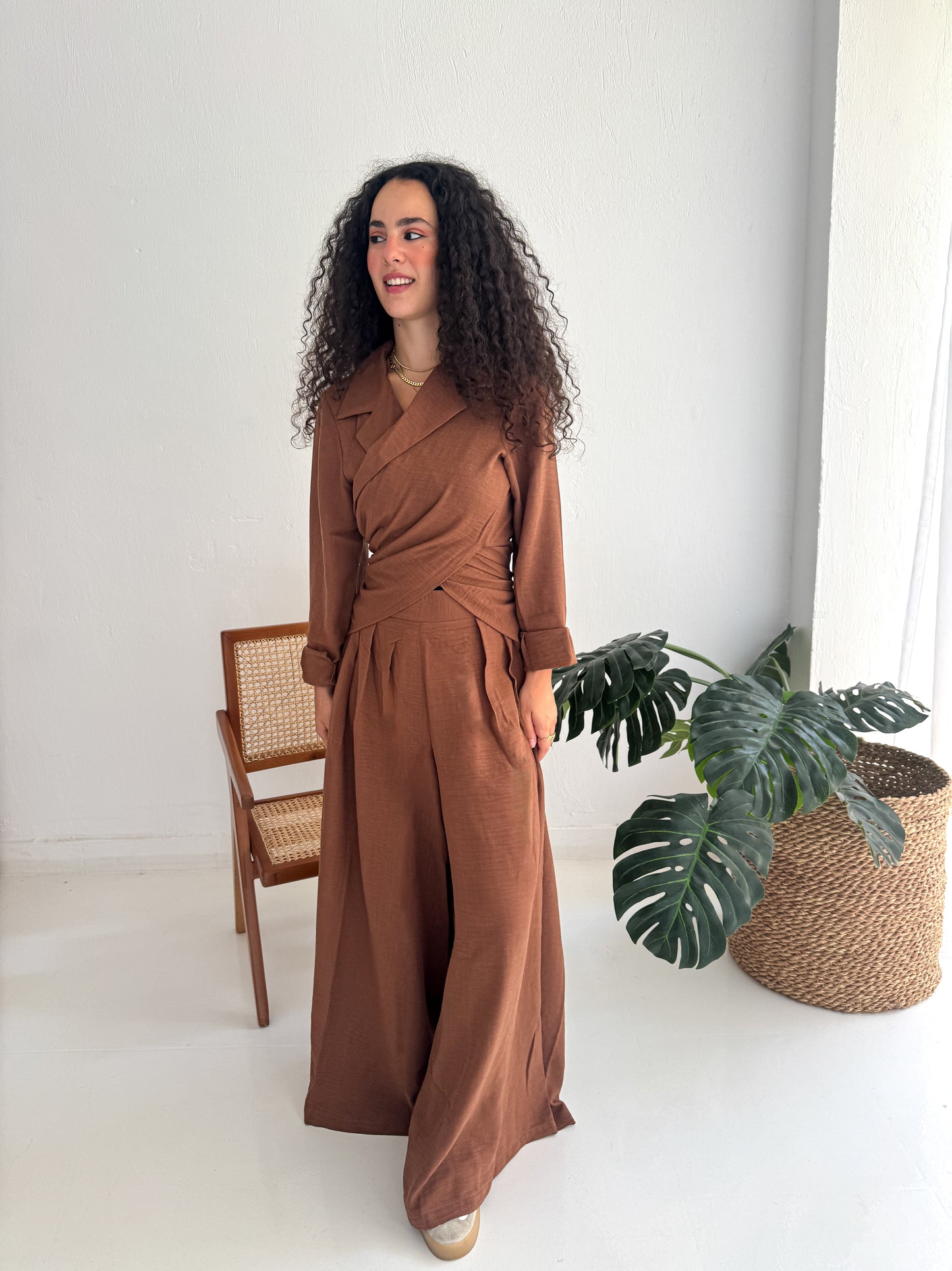 Charmy Brown Linen Set