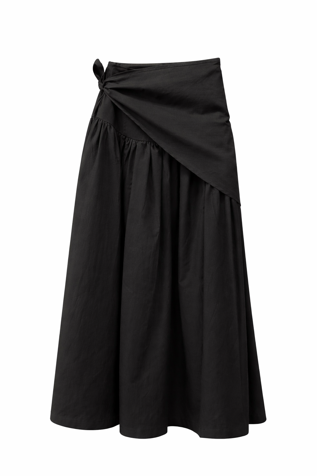 Draped-Wrape Skirt In Black