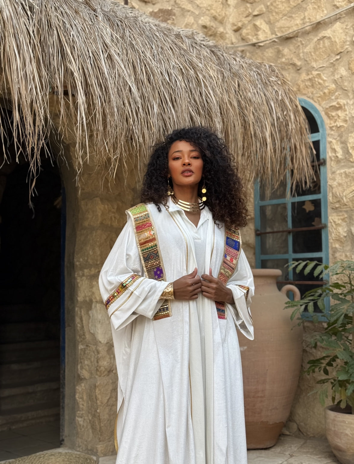 Pharaoh kaftan -White