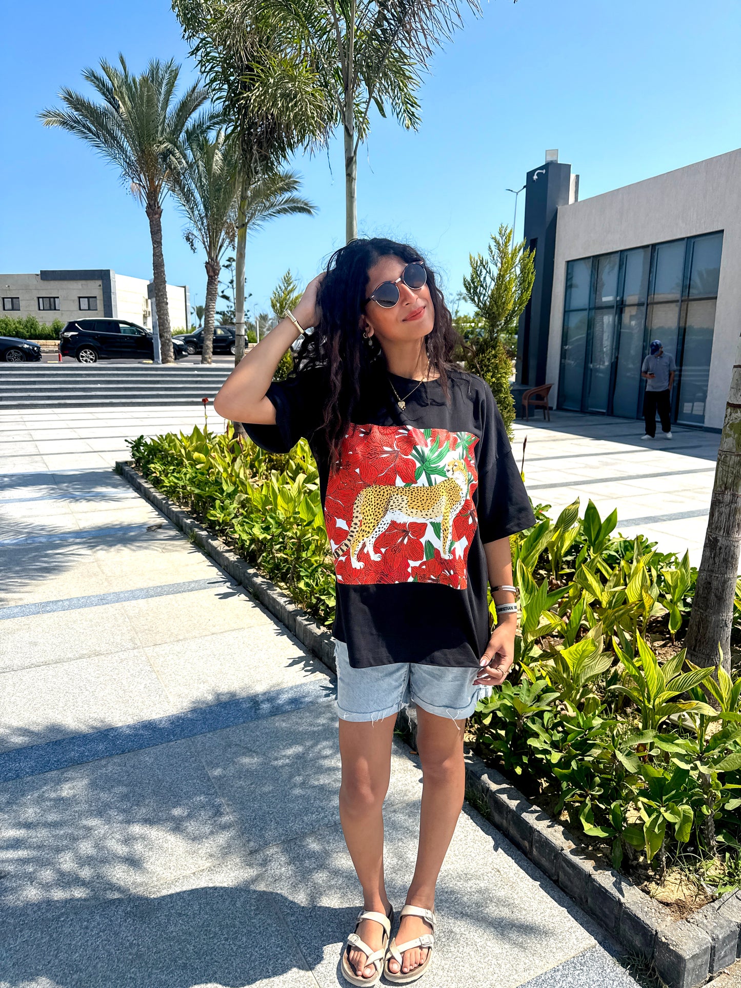 Black Leopard oversized shirt