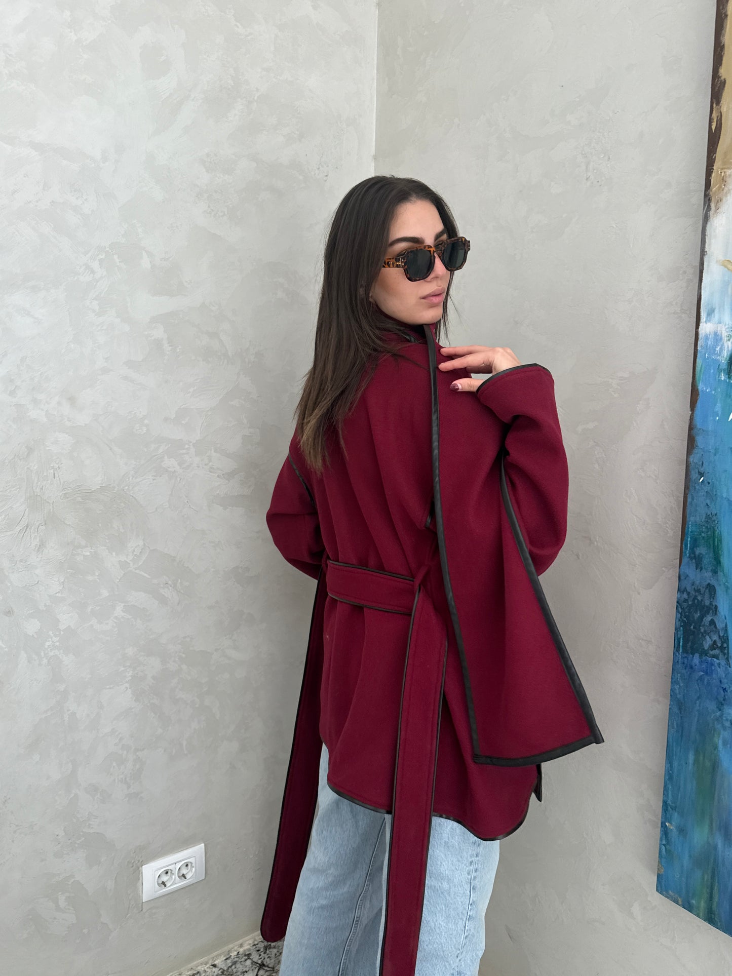 Woolen burgundy jacket