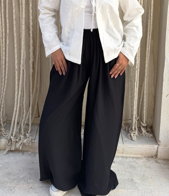 Black linen pant