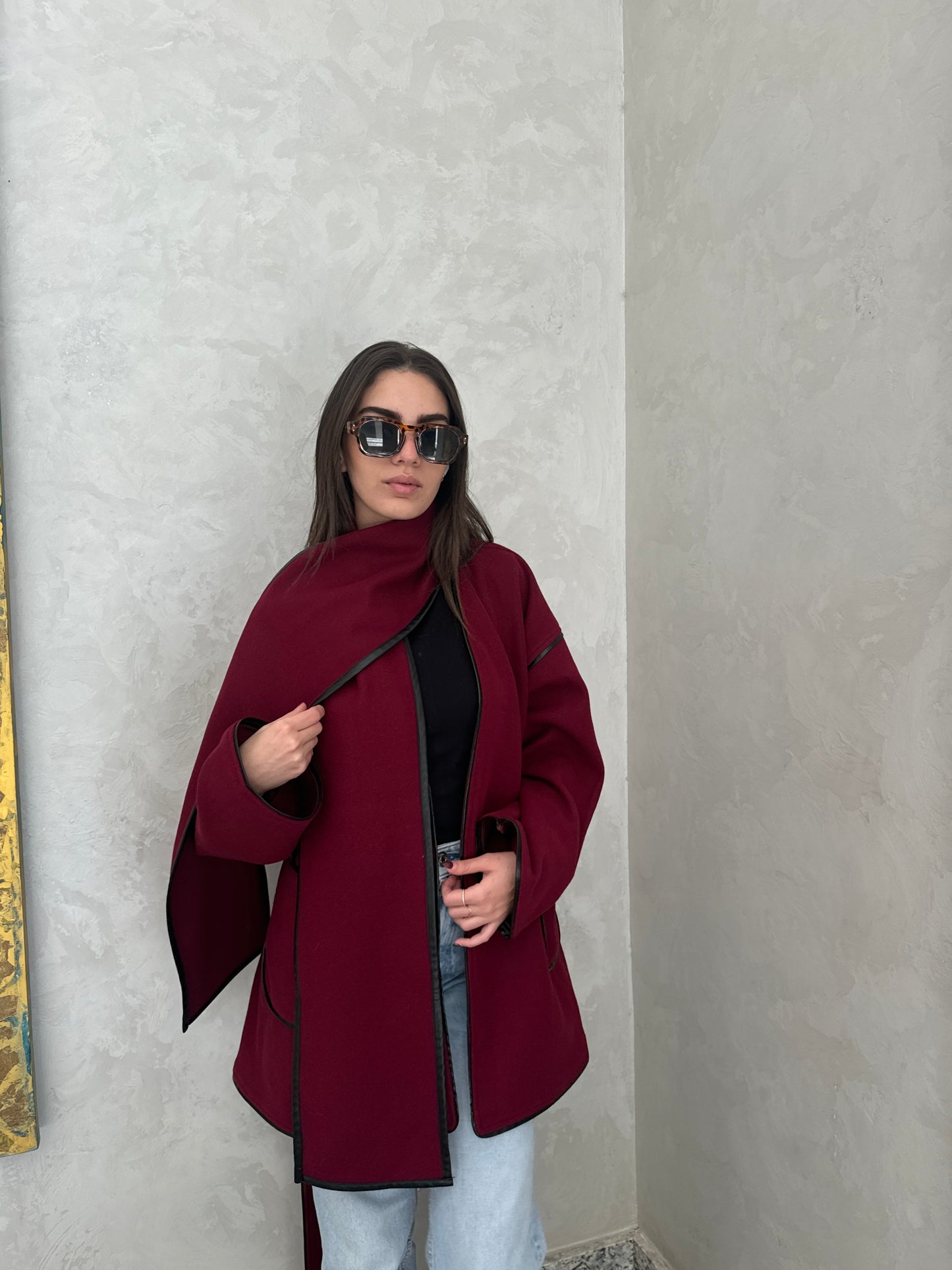 Woolen burgundy jacket