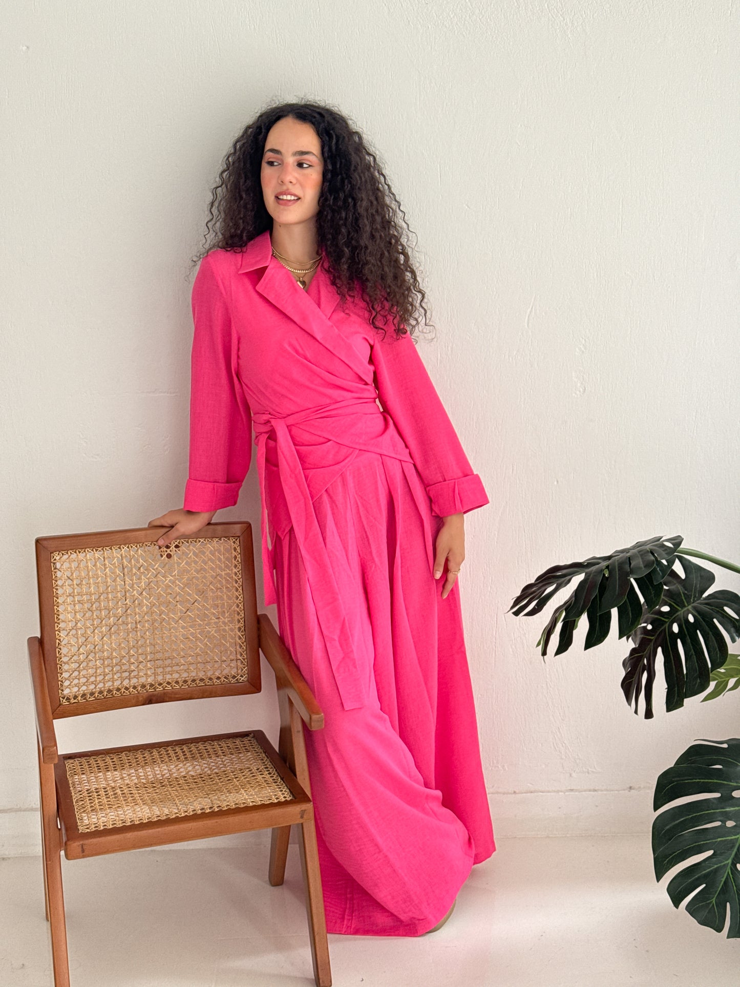 Charmy Magenta Linen Set
