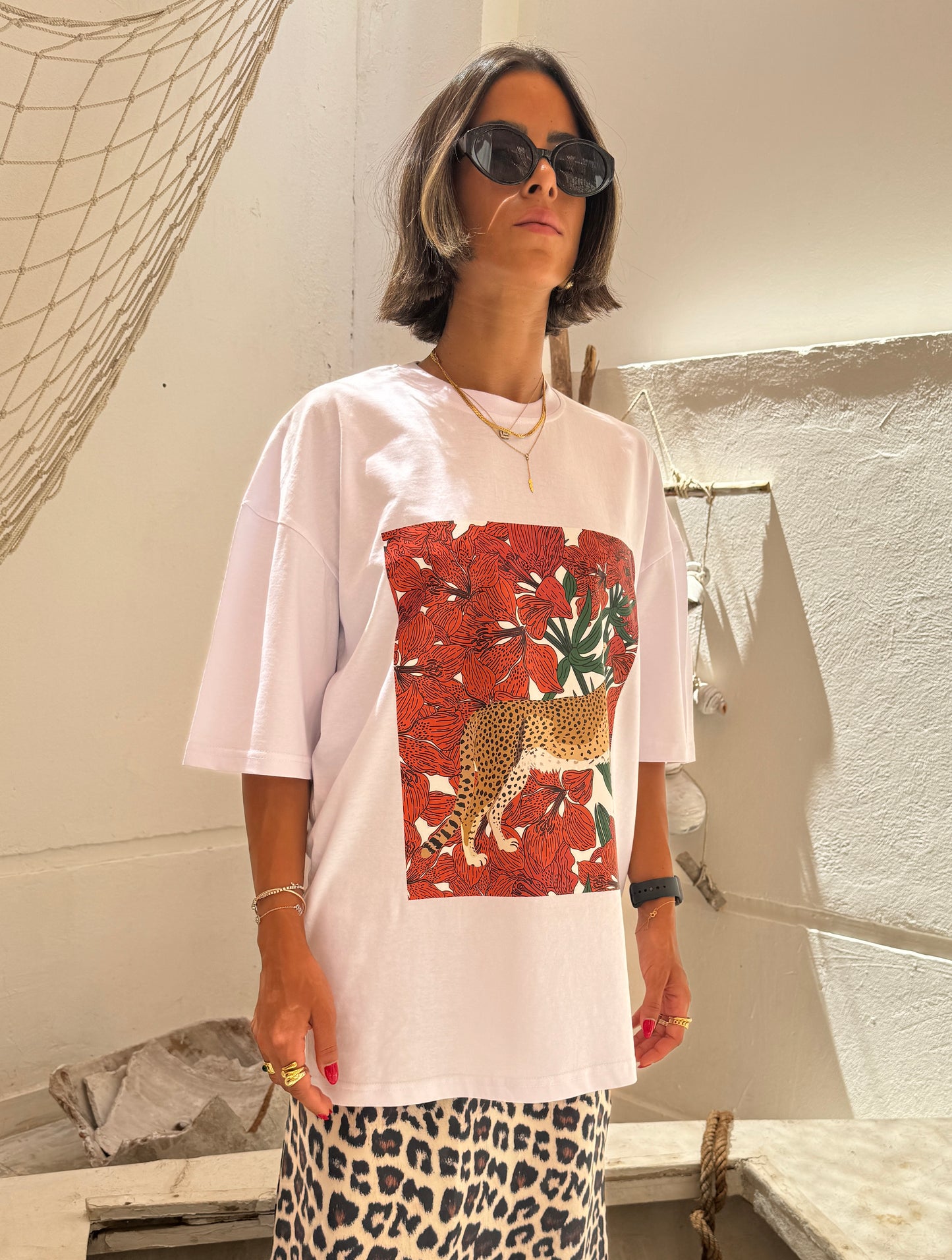 Oversized leopard tshirt