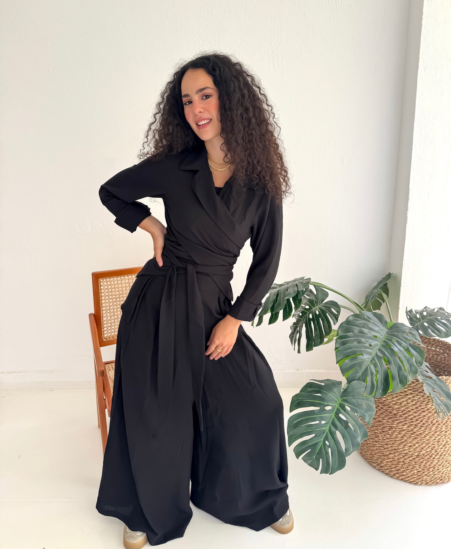 Charmy Black Linen Set