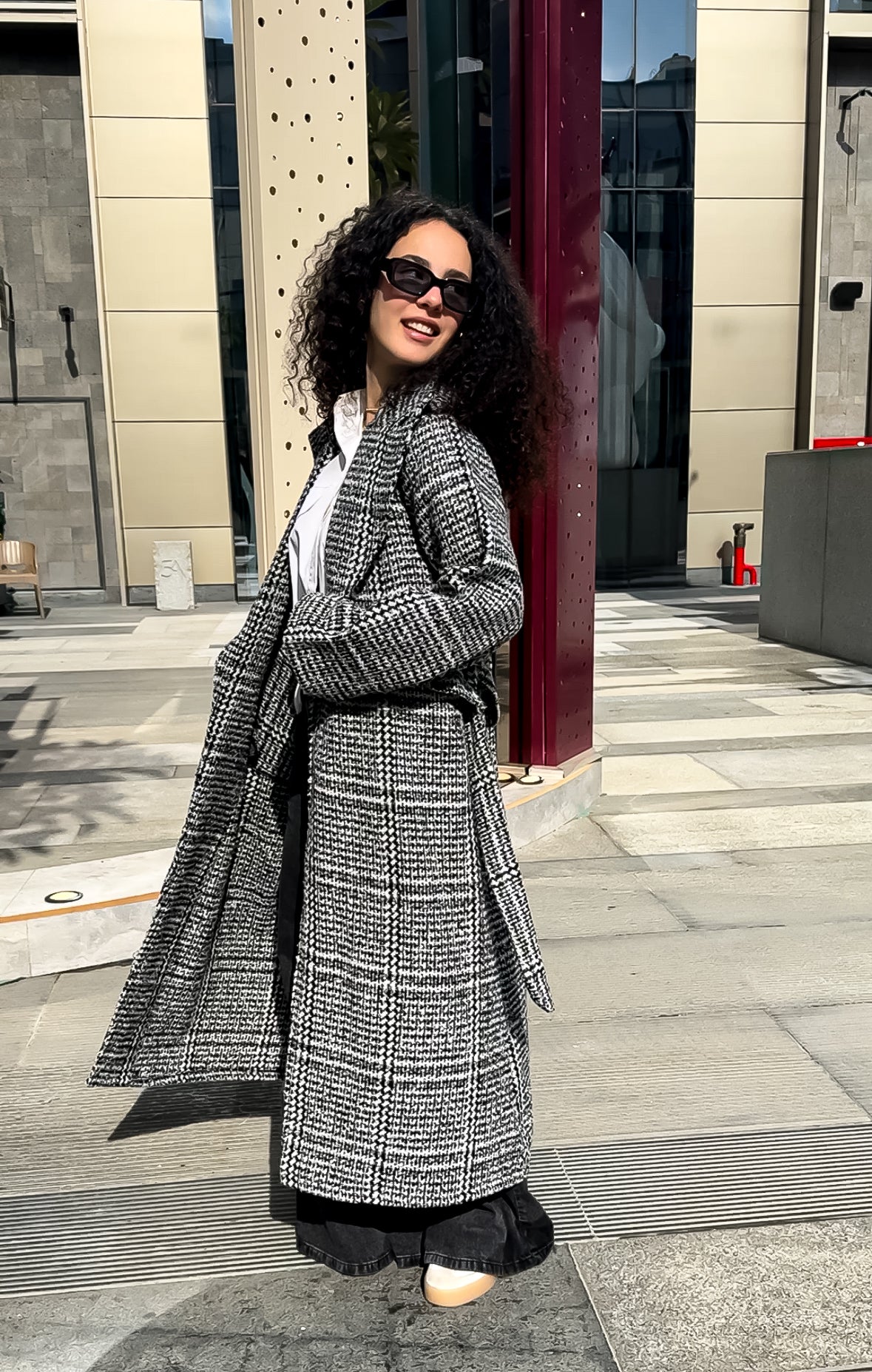 Plaid Glam B&W Coat
