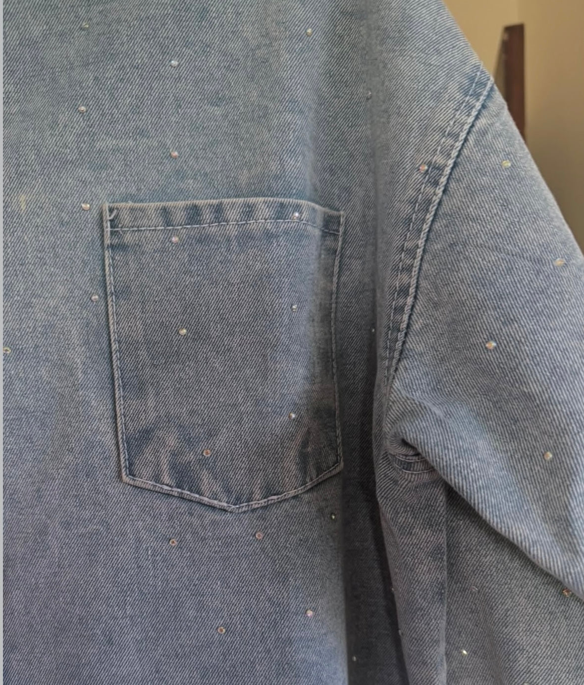 Glamy denim jacket blue shades