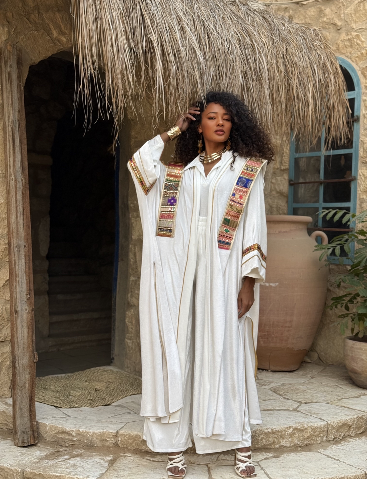 Pharaoh kaftan -White