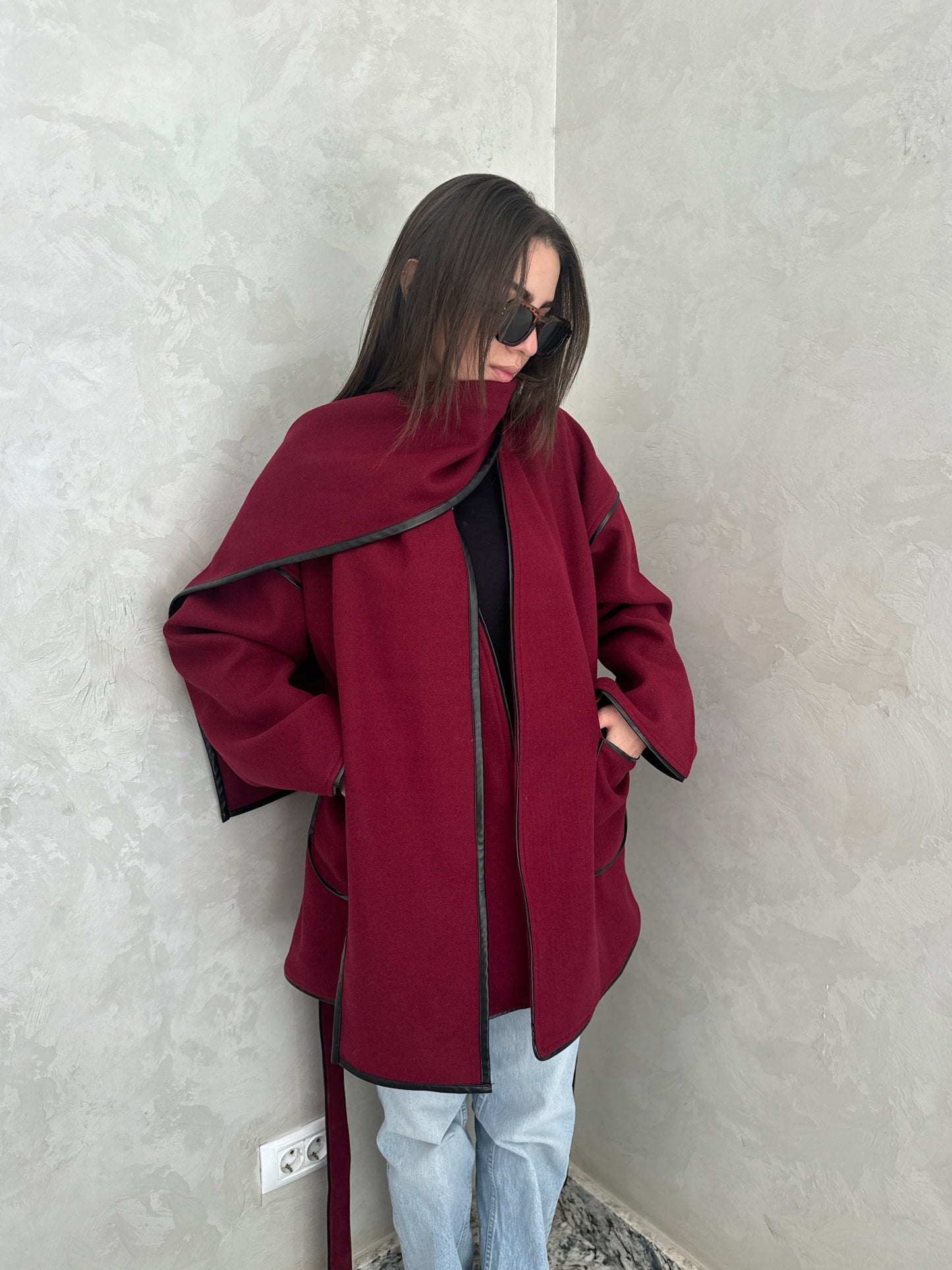 Woolen burgundy jacket