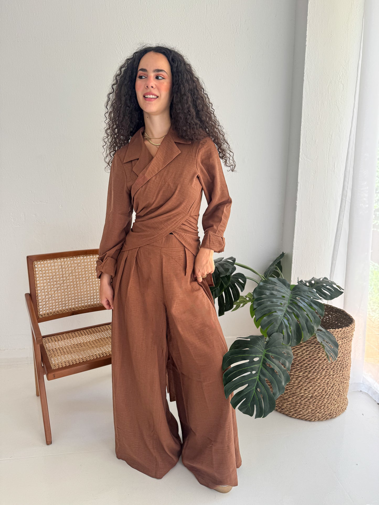 Charmy Brown Linen Set