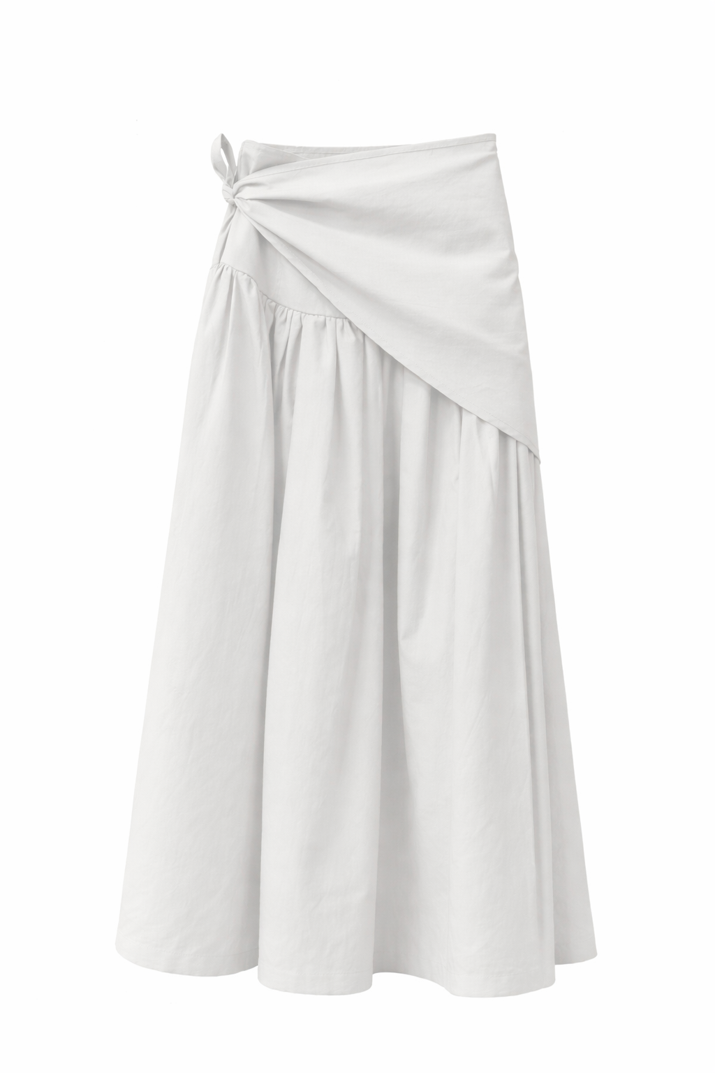 Draped-Wrape Skirt In White