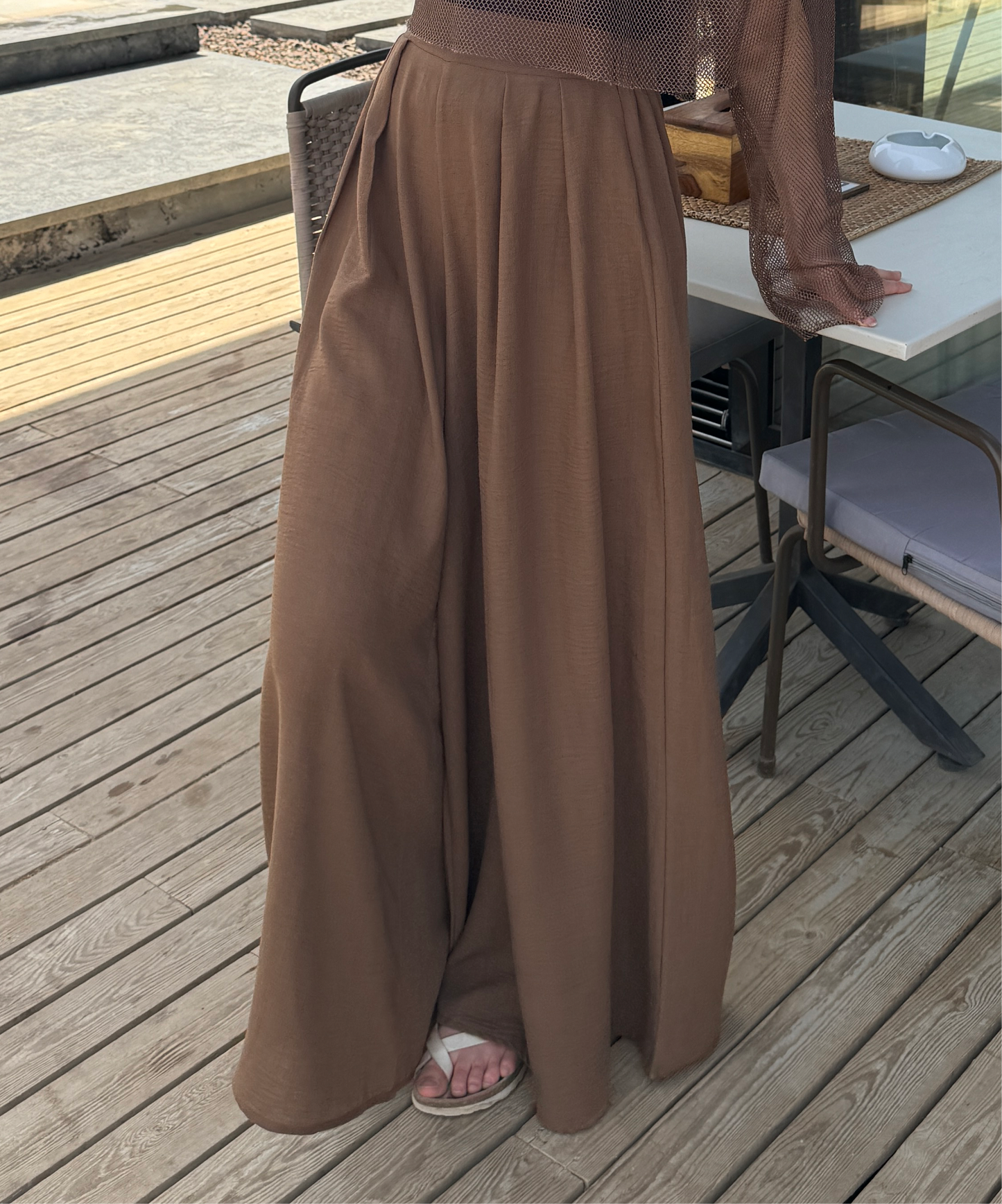 Brownish wide Leg Pant