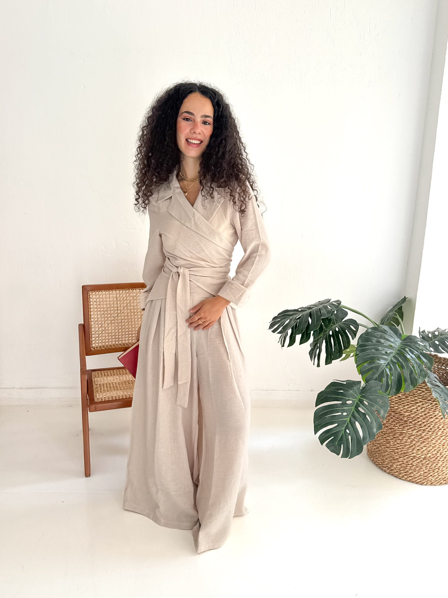 Charmy Beige Linen Set