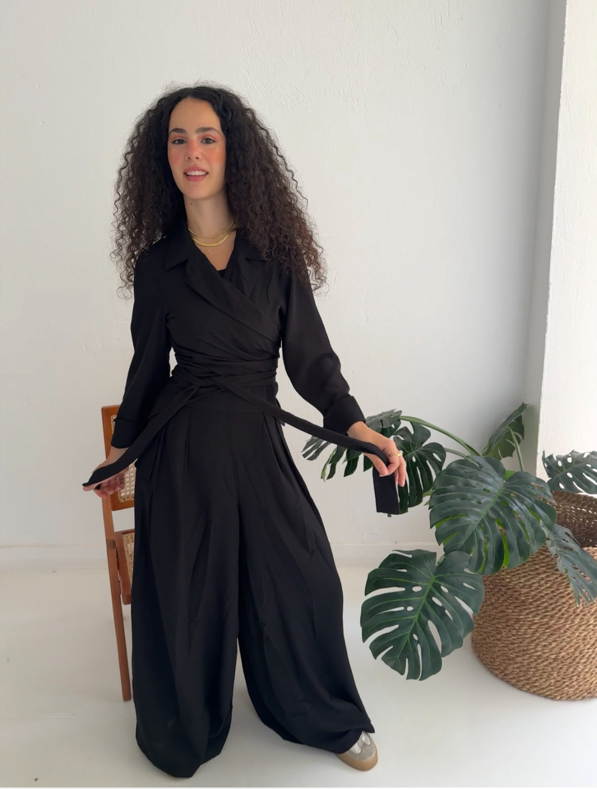 Charmy Black Linen Set