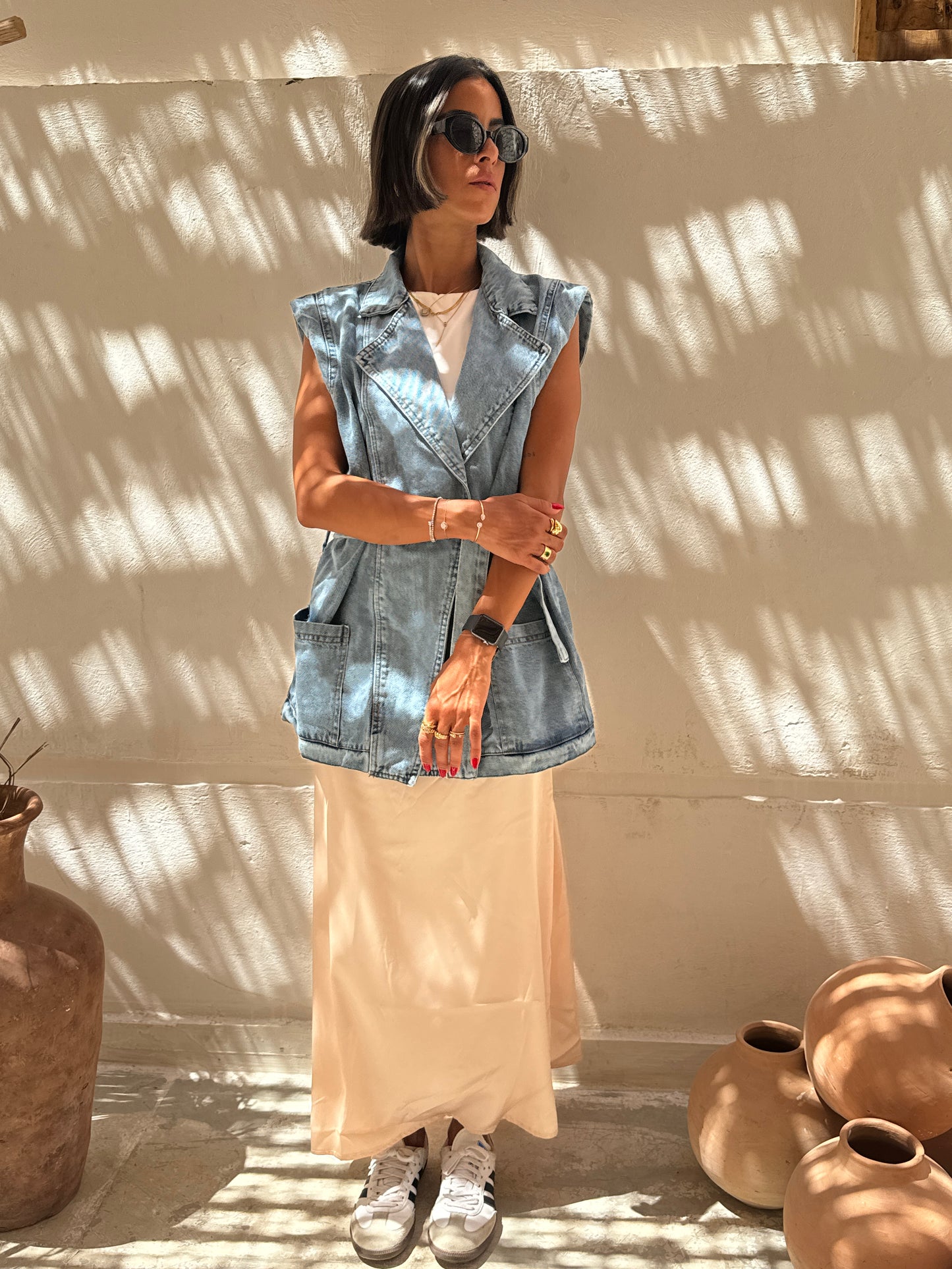 Luxe sleeveless jacket