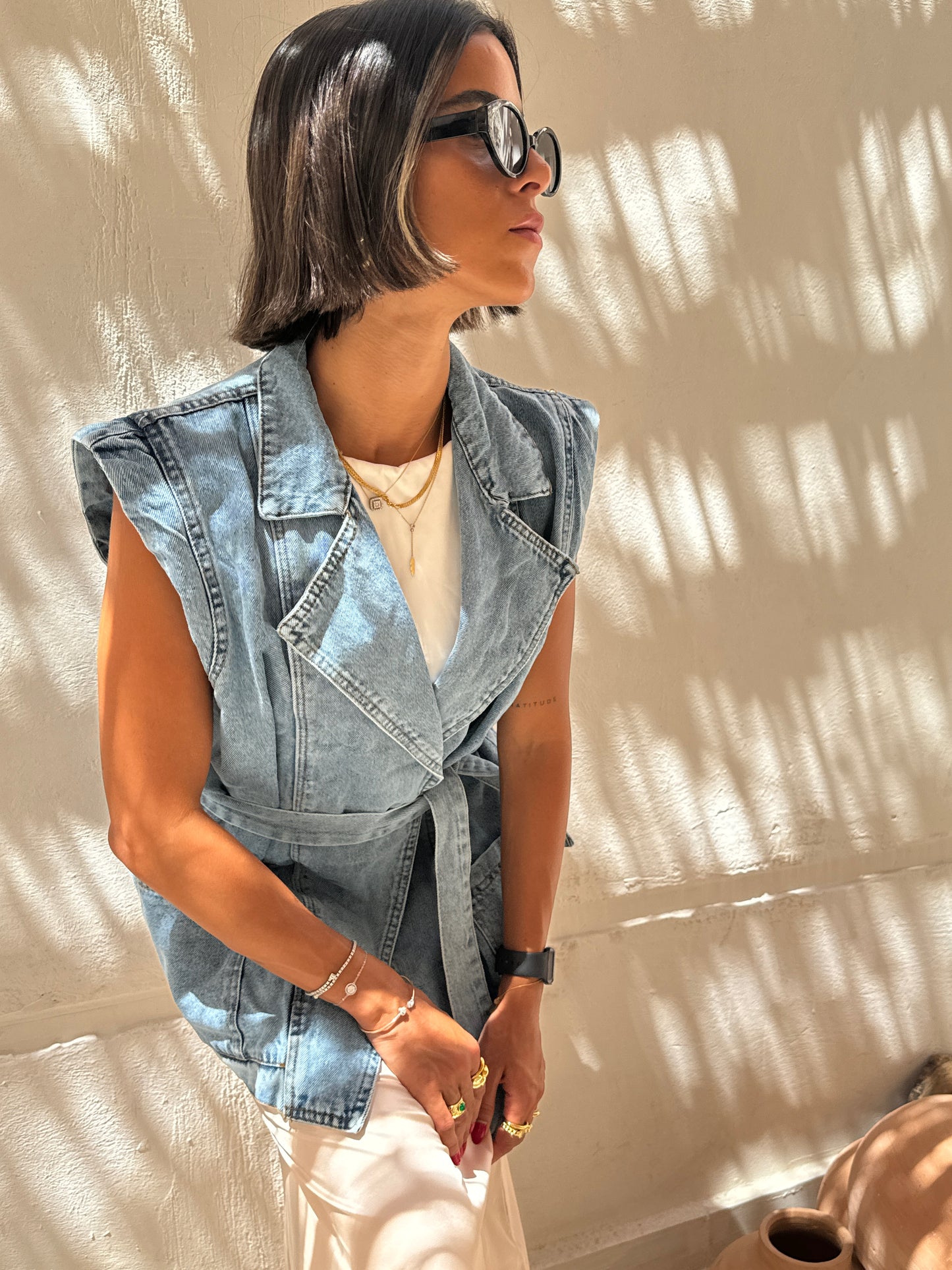 Luxe sleeveless jacket