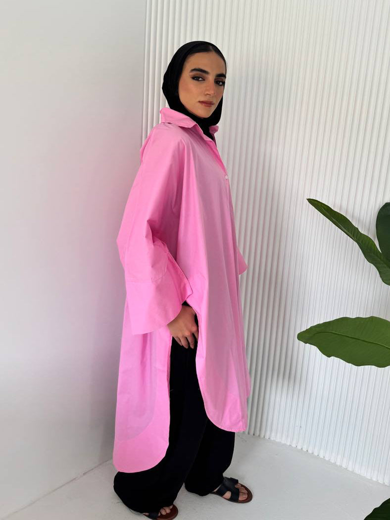 Butterfly oversized shirt in Hot Pink