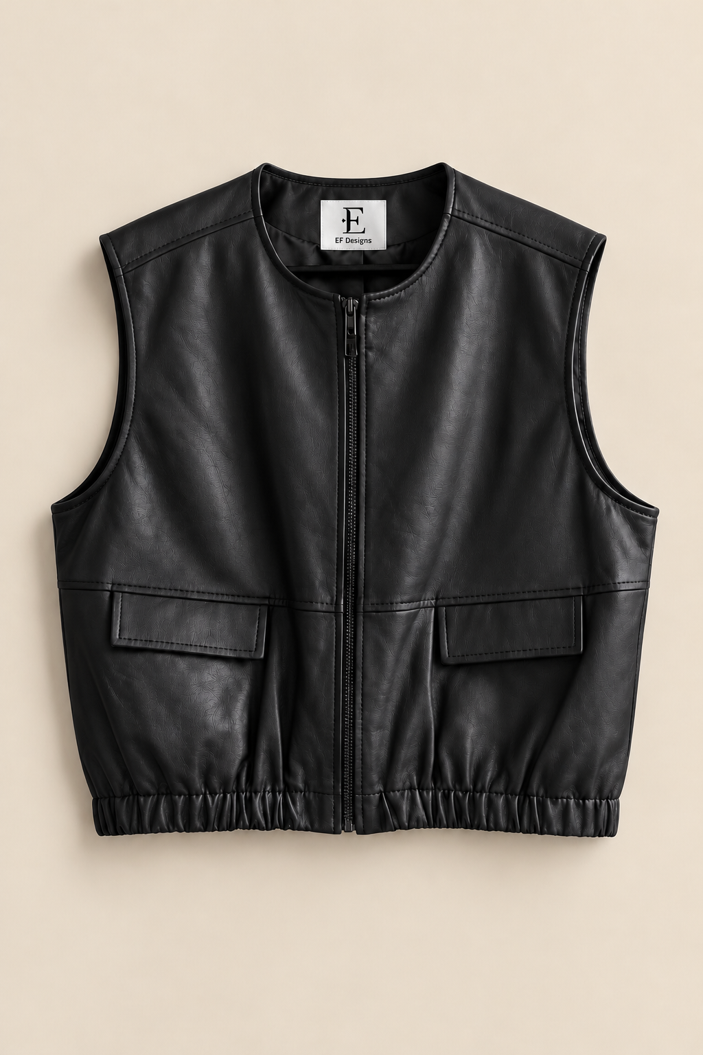 Urban Leather Vest In Black