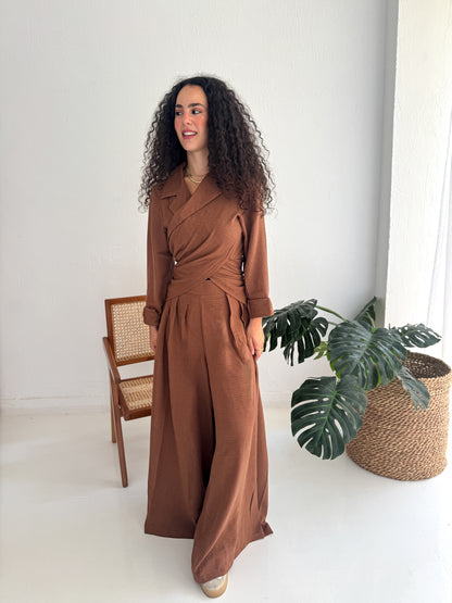 Charmy Brown Linen Set