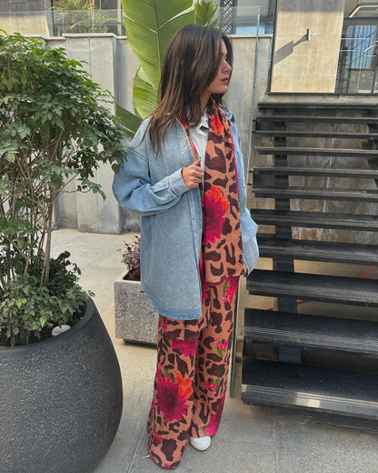Leopard Pant Floral Set