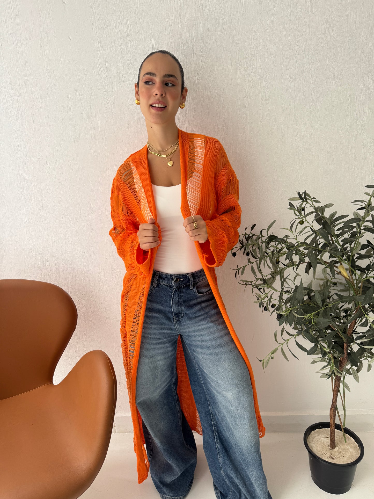 NET Orange Cardigan