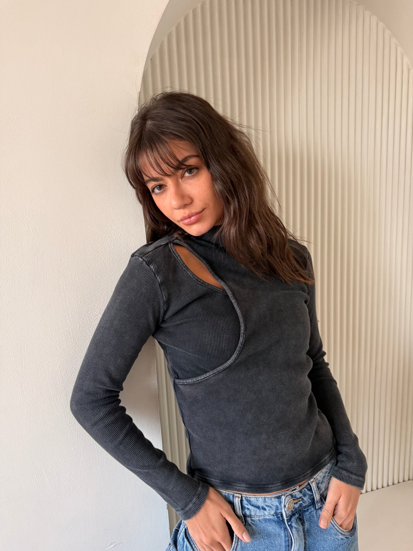 Gray Washed basic top