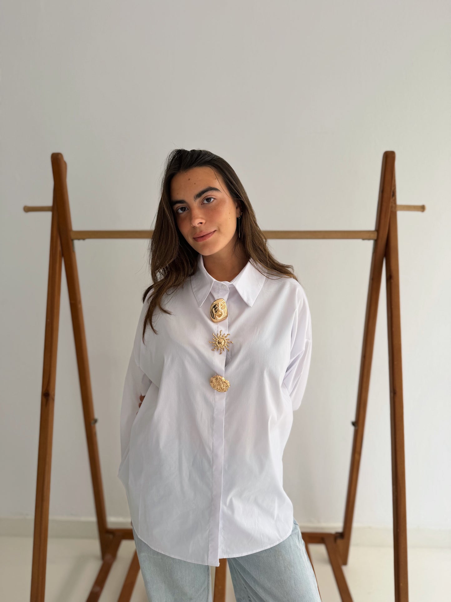 Golden Muse Oversized Shirt In White