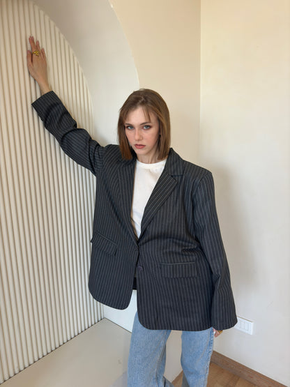 Striped Greyish Blazer