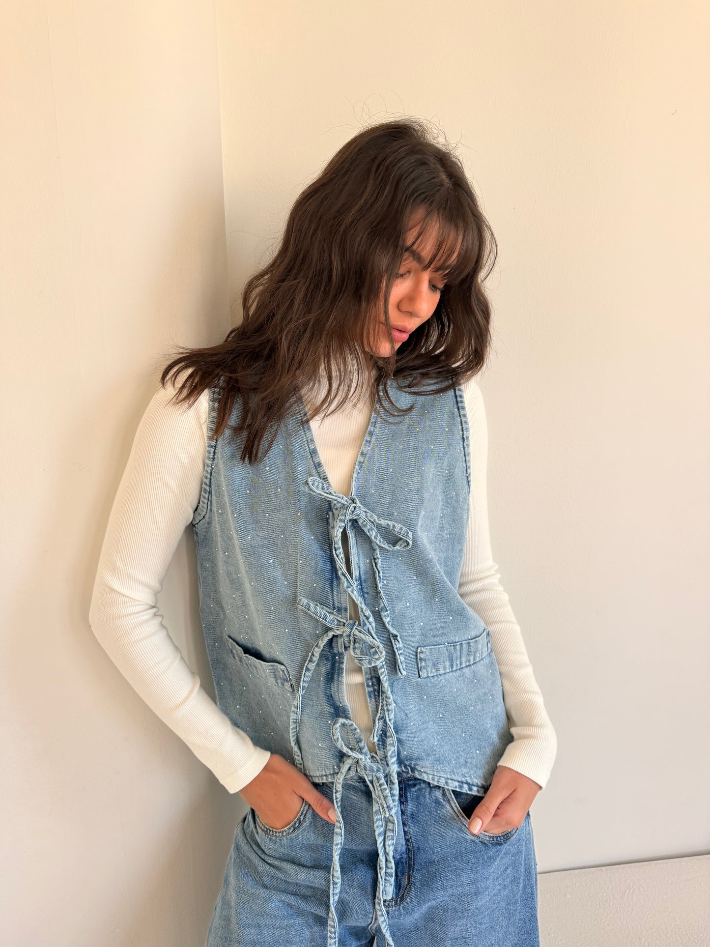 Studded Denim vest