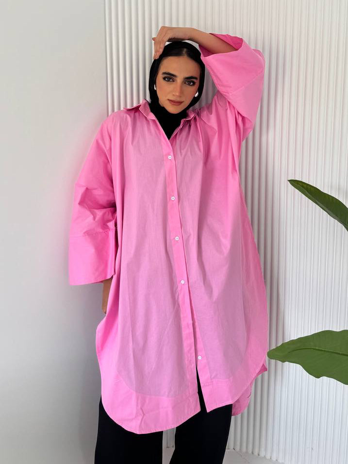 Butterfly oversized shirt in Hot Pink