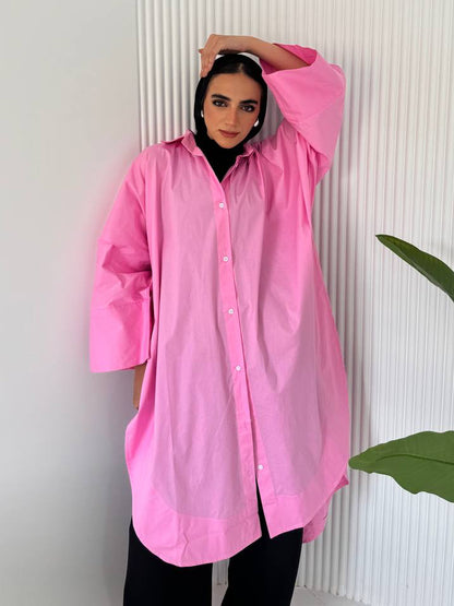 Butterfly oversized shirt in Hot Pink