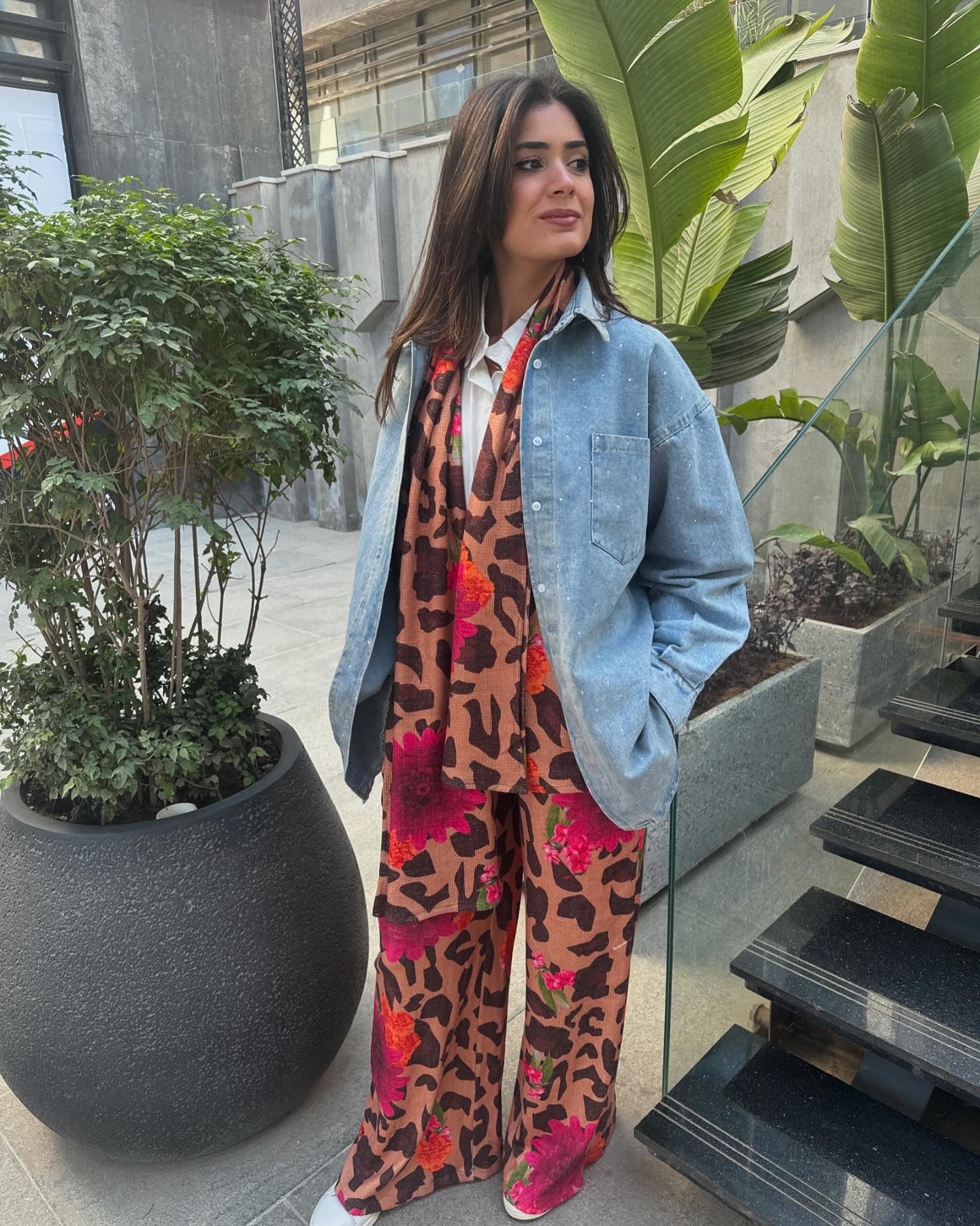 Leopard Pant Floral Set