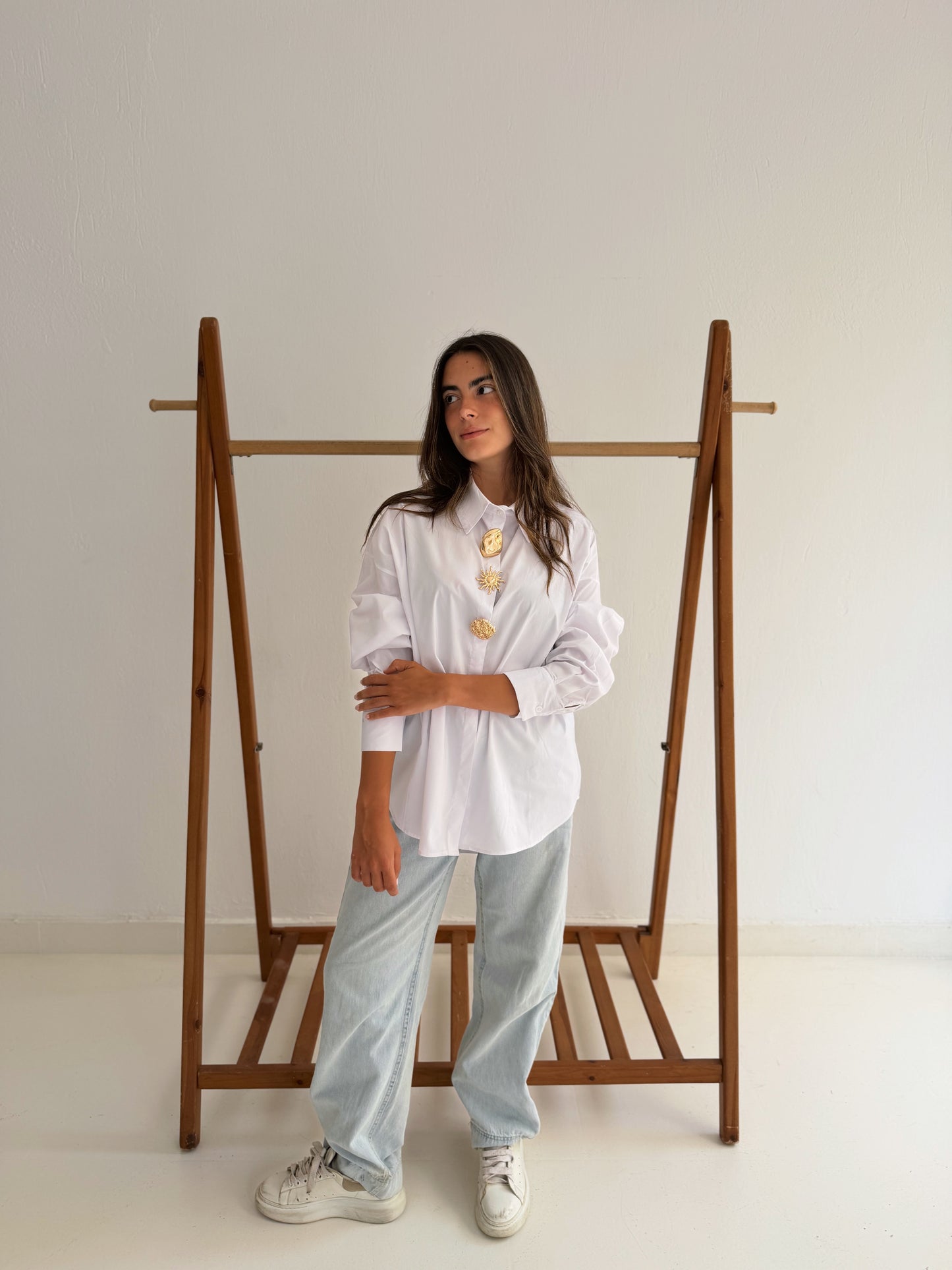 Golden Muse Oversized Shirt In White