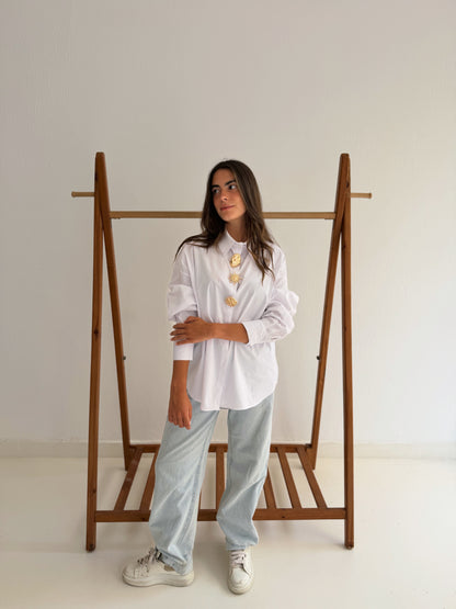 Golden Muse Oversized Shirt In White