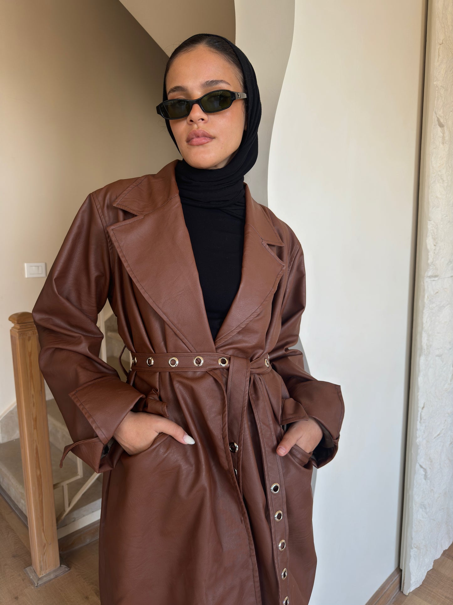 Brownish Trench Eyes coat