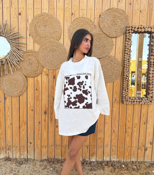 Cow Tshirt in white