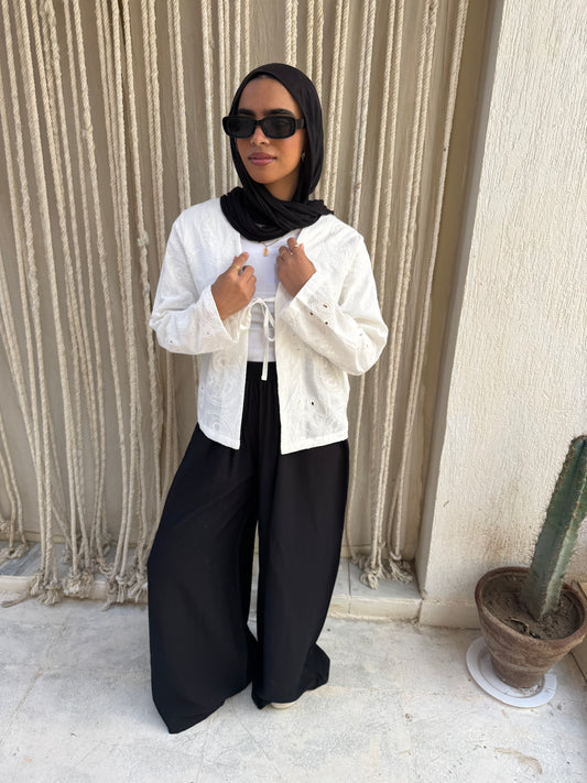 Black linen pant