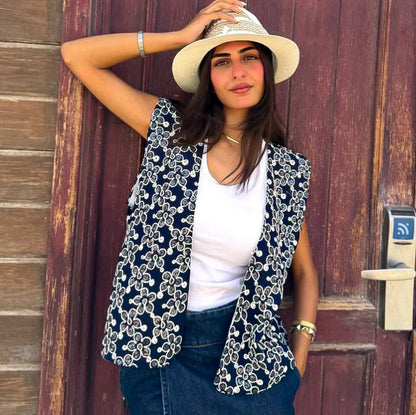 Embroidery authentic navyblue Vest