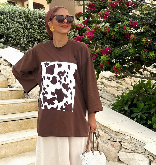 Cow Tshirt in brown