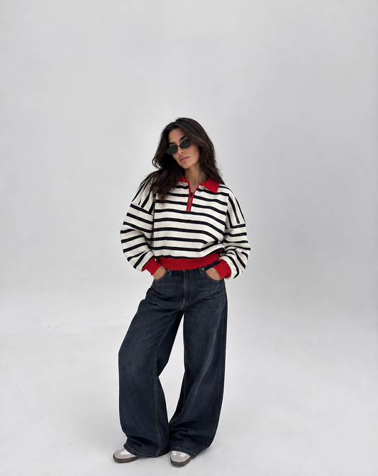 Pepper Stripped cropped  top