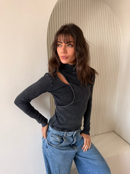 Gray Washed basic top