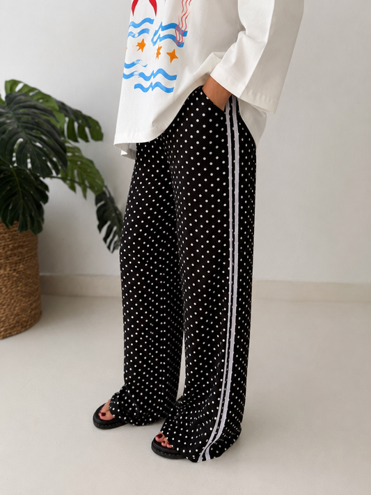 Black Polka dot pant