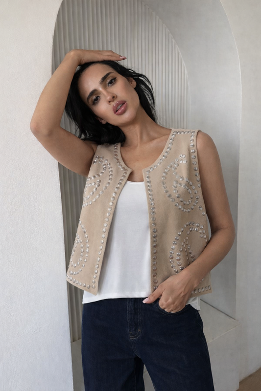 Embroidery classy vest