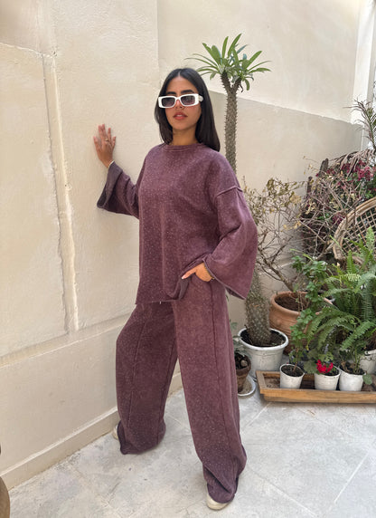 Burgundy rocky comfy set