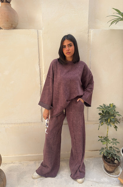 Burgundy rocky comfy set