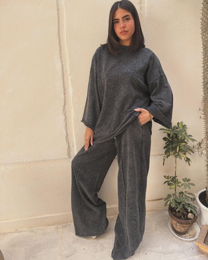 Grey Rocky set with silver strass