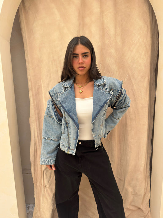 Zipper Denim Jacket
