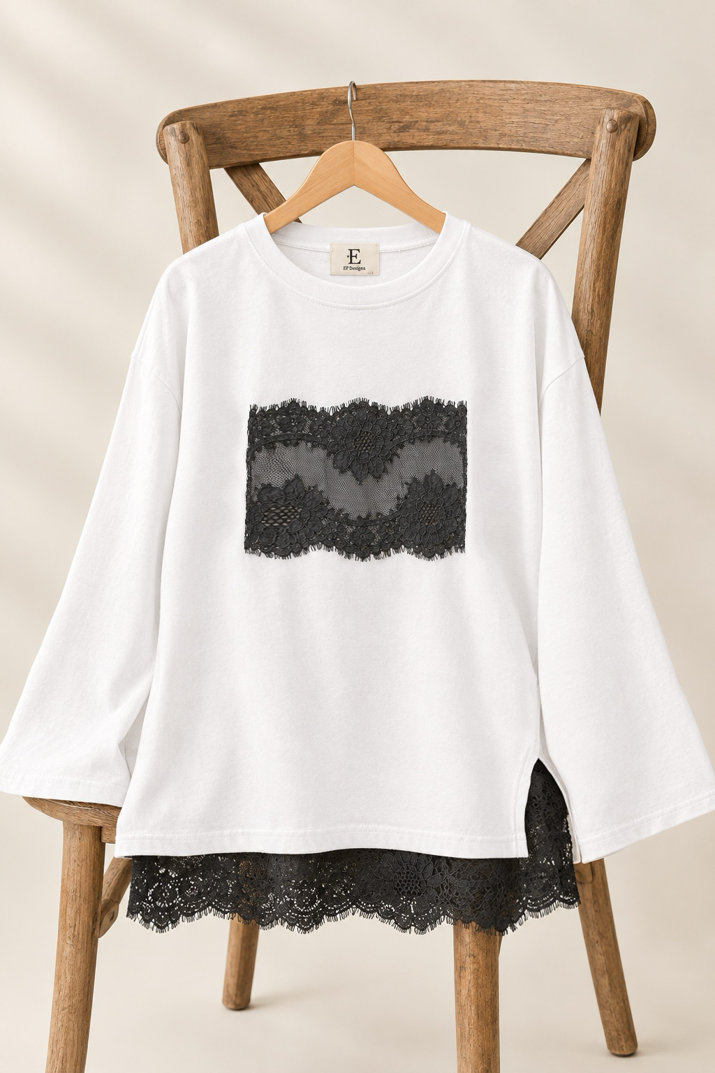 Lace White Tee
